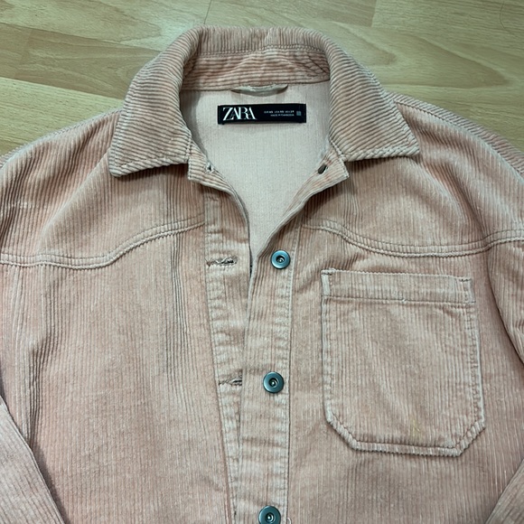 ZARA PINK CORDUROY SHACKET - Picture 3 of 6